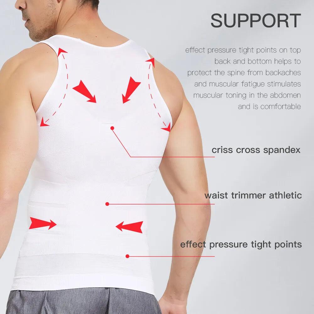 Men Slimming Body Shaper Waist Trainer Vest Tummy Control Posture
