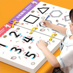 36-Page Reusable Educational Practice Book Set (With 4 Pens 1 Chalk Eraser)