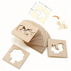 10pcs Educational Toys, Arts Crafts Setwooden Drawing Stencils Kit