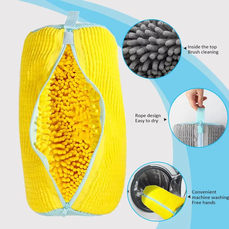 1PC Washing Shoes Bag Protector Reusable Plastic Shoe Washing Bag Washing Shoes Machine Friendly Laundry Bag Drying Bags