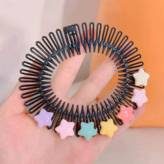 3Pcs Children Y2K Star Colorful Hair Comb Broken Headband Hair Clips Bunny Heart Cute Headdress Princess Girls Hair Accessories