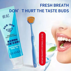 Tongue Scraper and Coating Cleaning Gel Fresh Remove Oral Odor to Cleaner for Bad Breath Clean