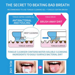 Tongue Scraper and Coating Cleaning Gel Fresh Remove Oral Odor to Cleaner for Bad Breath Clean