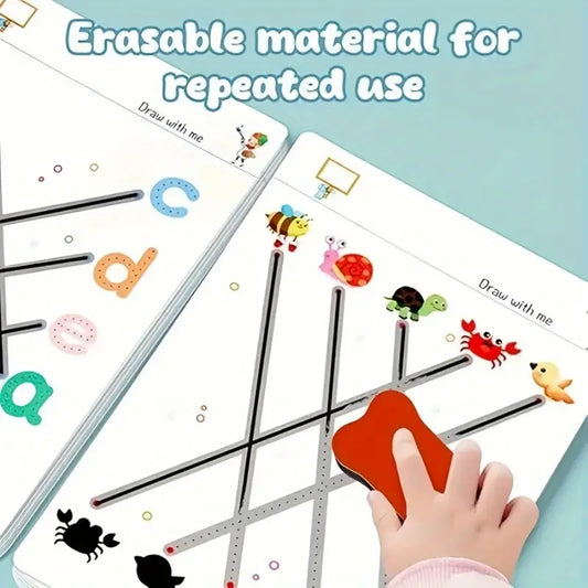 32-Page Reusable Educational Exercise Book with Erasable Writing Track