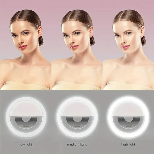 CLEANTRUST Rechargeable LED Ring Light for Selfies and Live Streaming