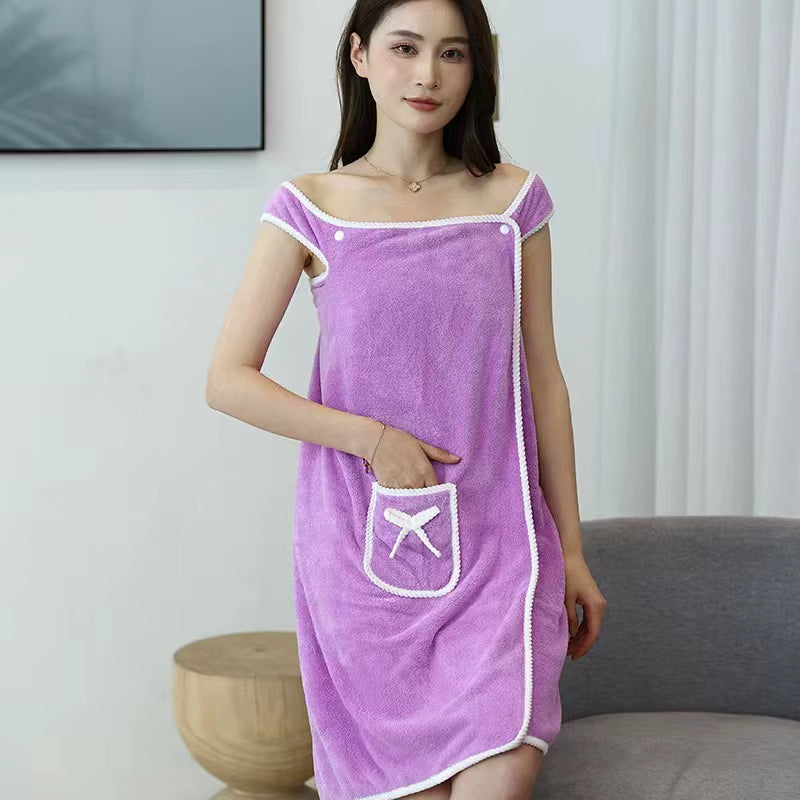 2022 Multi-Function Women Large Size Sexy Bathrobe Sling Sexy Tube Top Can Wear Bath Towel Soft Absorbent Bathrobe Coral Fleece