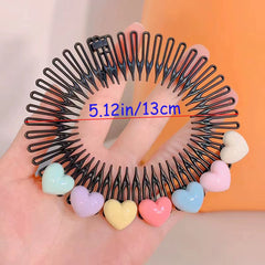 3Pcs Children Y2K Star Colorful Hair Comb Broken Headband Hair Clips Bunny Heart Cute Headdress Princess Girls Hair Accessories