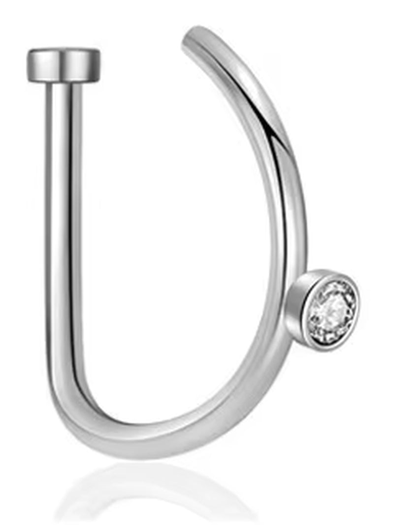 Stainless Steel Fake Nose Piercing Jewelry for Men D Shape Nose Ring for Women Faux Piercing Nez Nariz Falso Body Jewelry