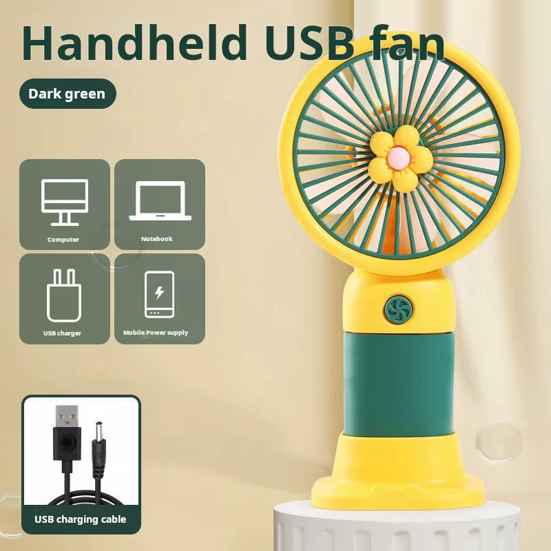 Portable Handheld Fan Cute Mini Fan Rechargeable Mini Handy Fan Pocket Size Low Noise Small Electric USB Fan Fruit Fan Cute