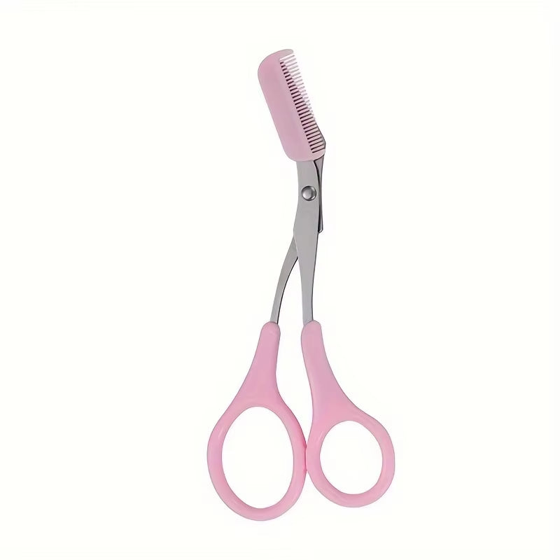 Stainless Steel Eyebrow Trimming Scissors with Comb, Safe Eyebrow Trimming Makeup Tool, Precise Creation of Perfect Eyebrow Shap
