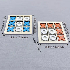 Wooden XO Tic Tac Toe Game - 3-Player Strategy Board Game for Family & Adults
