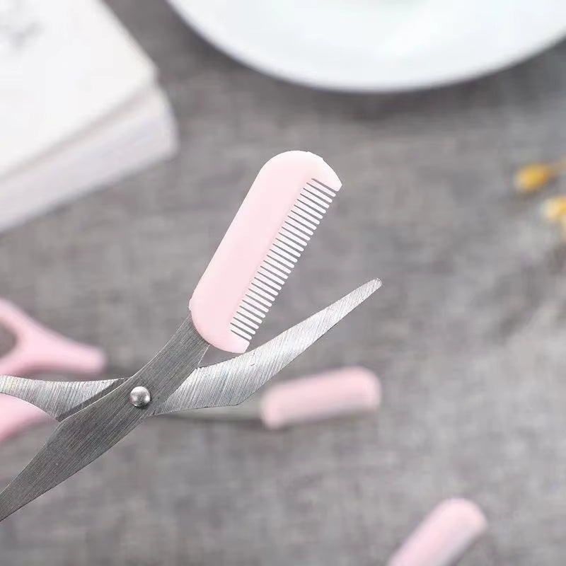 Stainless Steel Eyebrow Trimming Scissors with Comb, Safe Eyebrow Trimming Makeup Tool, Precise Creation of Perfect Eyebrow Shap
