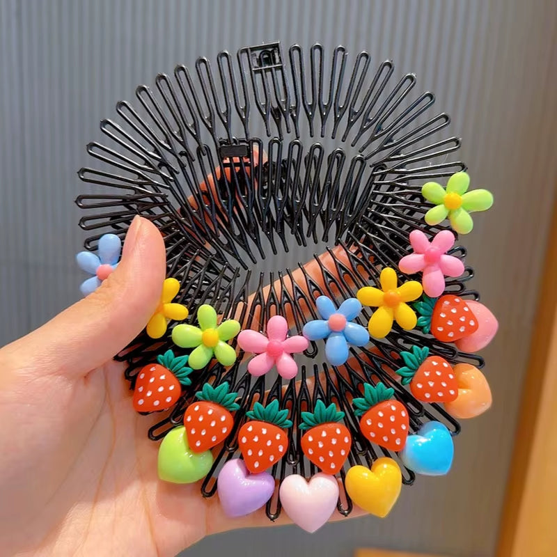 3Pcs Children Y2K Star Colorful Hair Comb Broken Headband Hair Clips Bunny Heart Cute Headdress Princess Girls Hair Accessories