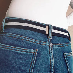 Buckle-Free Belt for Jean Pants,Dresses,Fashion No Buckle Stretch Elastic Waist Belt for Women/Men,No Bulge,No Hassle Waist Belt