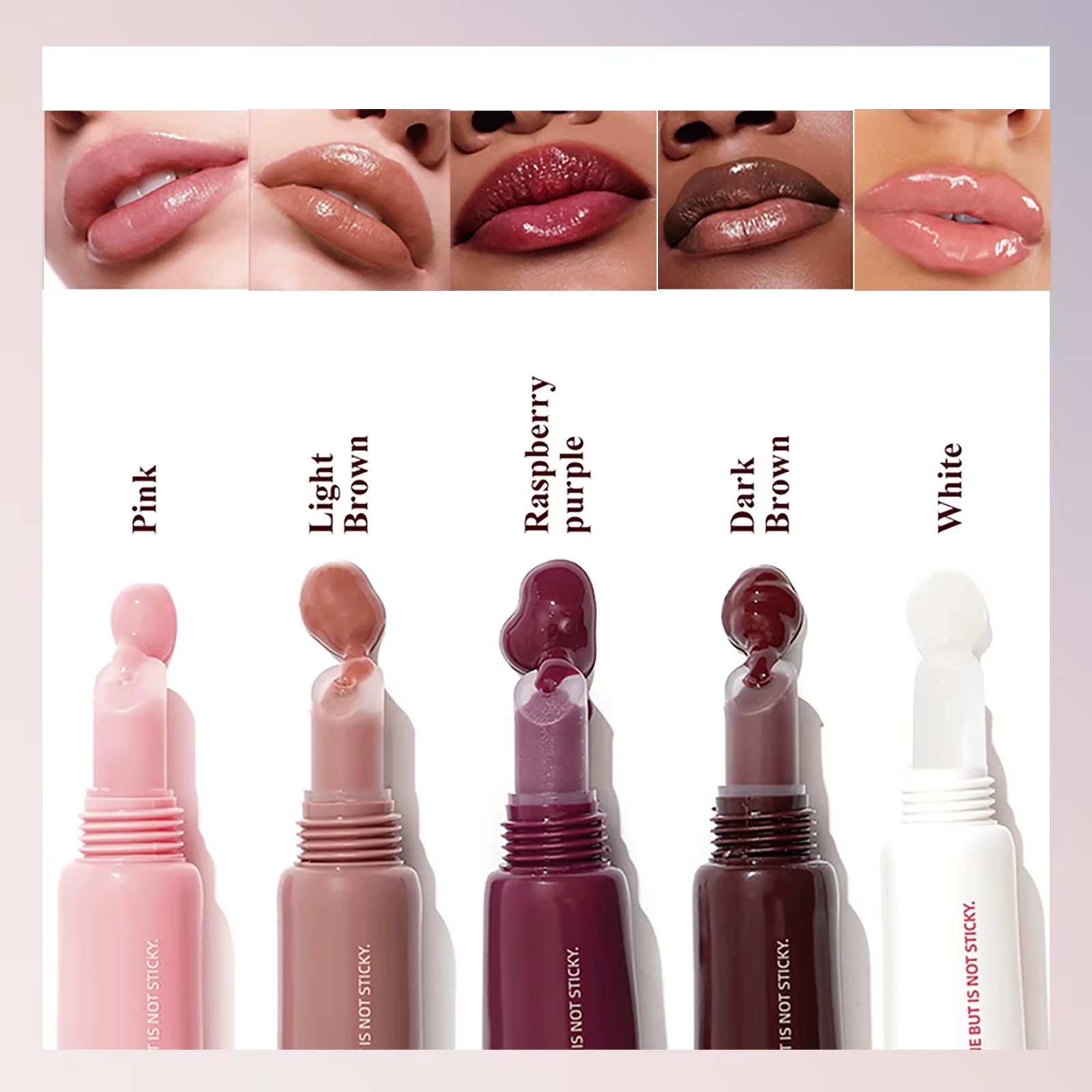 Ocheal 5 Colors Moisturizing Lip Mask Glaze Colored Lipstick Glass Colored Lip Gel Lip Balm Lipstick Lip Color Mouth Beauty