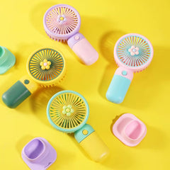 Portable Handheld Fan Cute Mini Fan Rechargeable Mini Handy Fan Pocket Size Low Noise Small Electric USB Fan Fruit Fan Cute