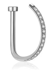 Stainless Steel Fake Nose Piercing Jewelry for Men D Shape Nose Ring for Women Faux Piercing Nez Nariz Falso Body Jewelry