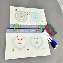 36-Page Reusable Educational Practice Book Set (With 4 Pens 1 Chalk Eraser)