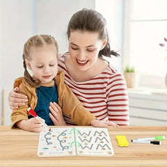 32-Page Reusable Educational Exercise Book with Erasable Writing Track