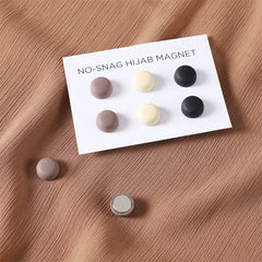 Matte Silk Scarf No Snag Hijab Magnet Brooch Strong Magnetic Buttons round Silk Scarf Shawl Dual-Use Collar Clip Cufflinks