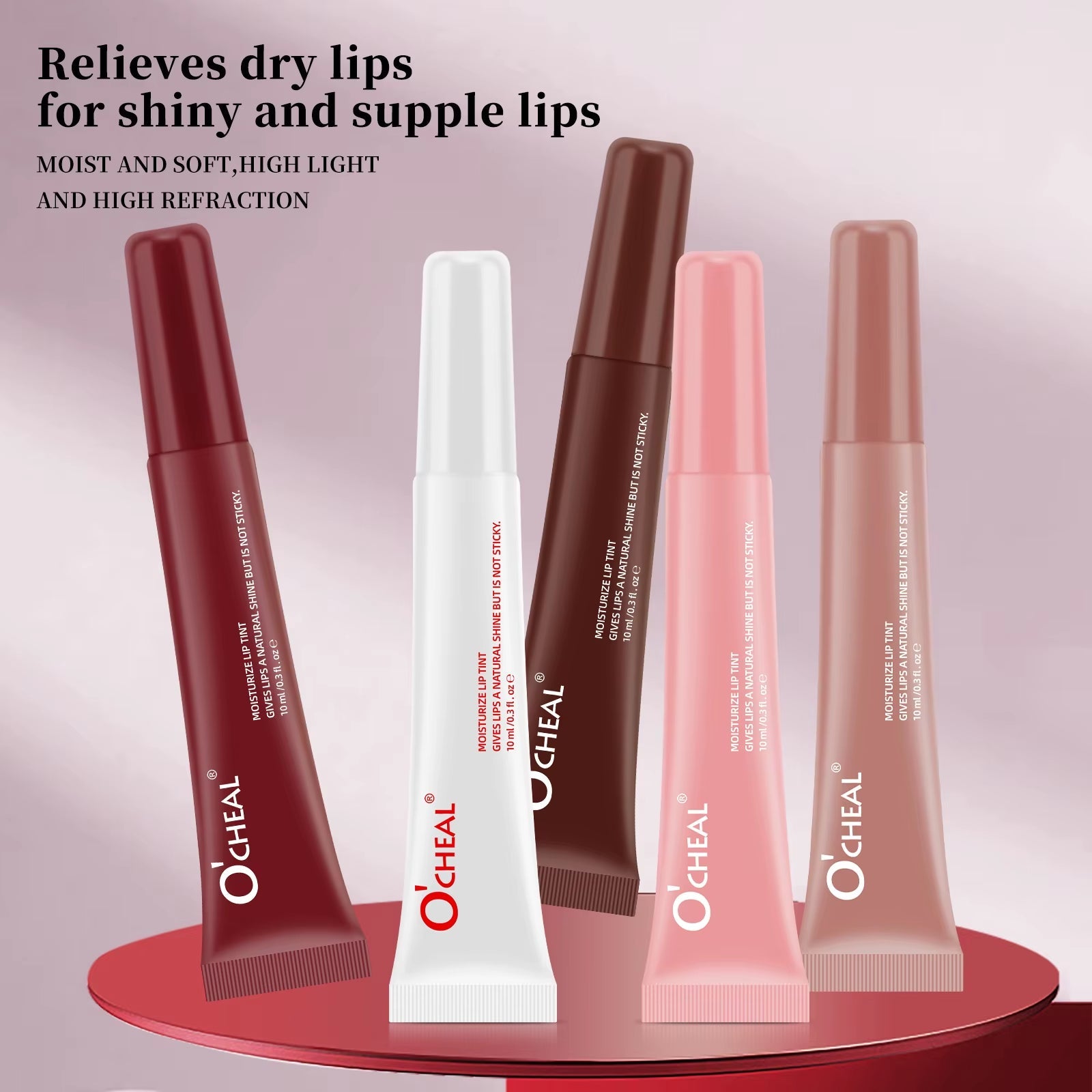 Ocheal 5 Colors Moisturizing Lip Mask Glaze Colored Lipstick Glass Colored Lip Gel Lip Balm Lipstick Lip Color Mouth Beauty