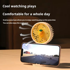 Portable Handheld Fan Cute Mini Fan Rechargeable Mini Handy Fan Pocket Size Low Noise Small Electric USB Fan Fruit Fan Cute