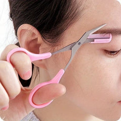 Stainless Steel Eyebrow Trimming Scissors with Comb, Safe Eyebrow Trimming Makeup Tool, Precise Creation of Perfect Eyebrow Shap