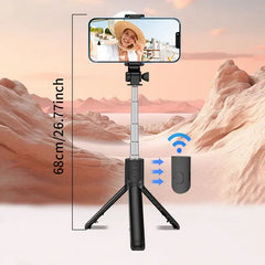 Wireless Remote Selfie Stick Tripod, Stainless Steel