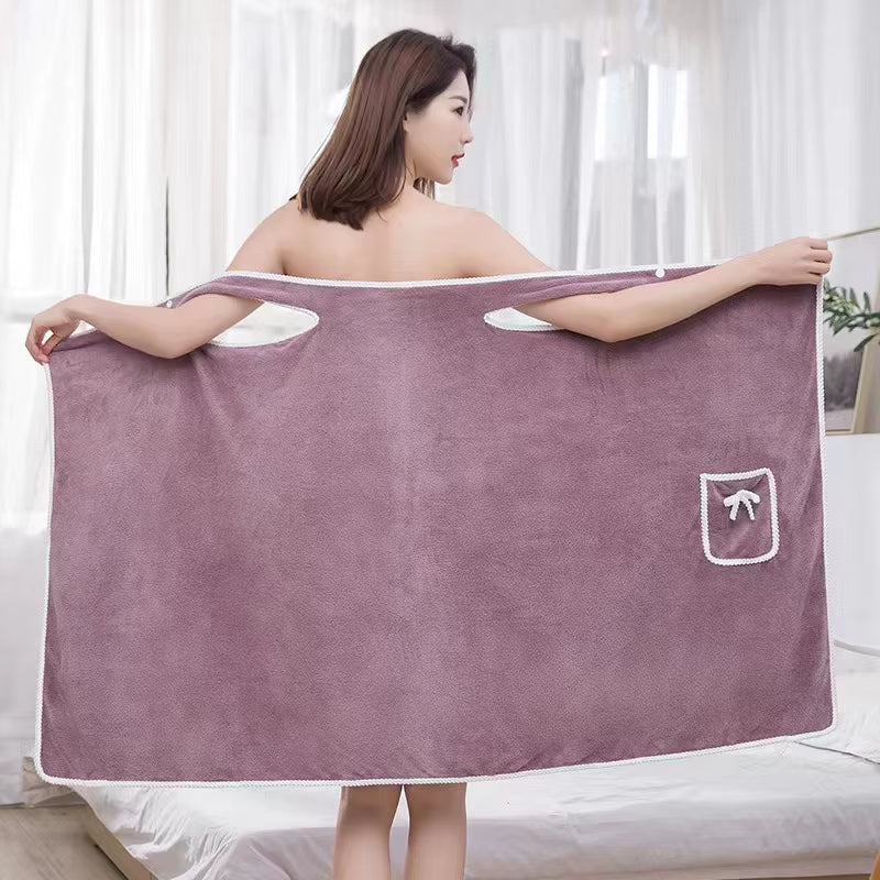 2022 Multi-Function Women Large Size Sexy Bathrobe Sling Sexy Tube Top Can Wear Bath Towel Soft Absorbent Bathrobe Coral Fleece