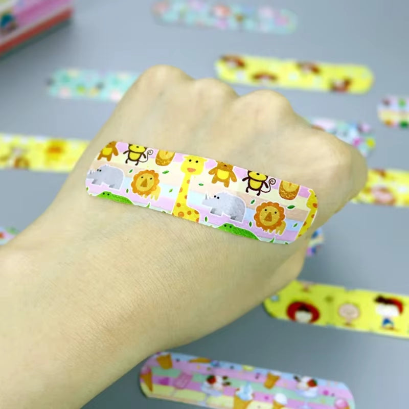 120Pcs Cute Cartoon Medical Patch Waterproof Wound Adhesive Bandages Dustproof Breathable First Band Aid for Kids