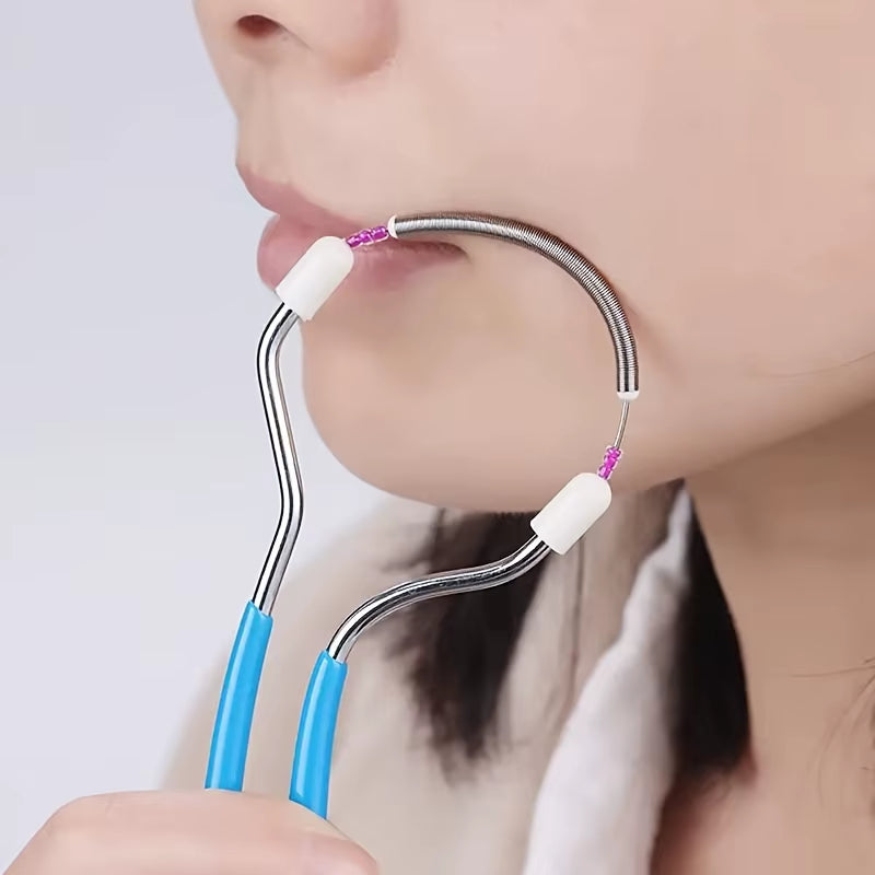 Facial Epilator for Women, Remove Unwanted Hair on Upper Lip, Chin, Face, Portable Handheld Spring Roller Epilator for Smooth Sk
