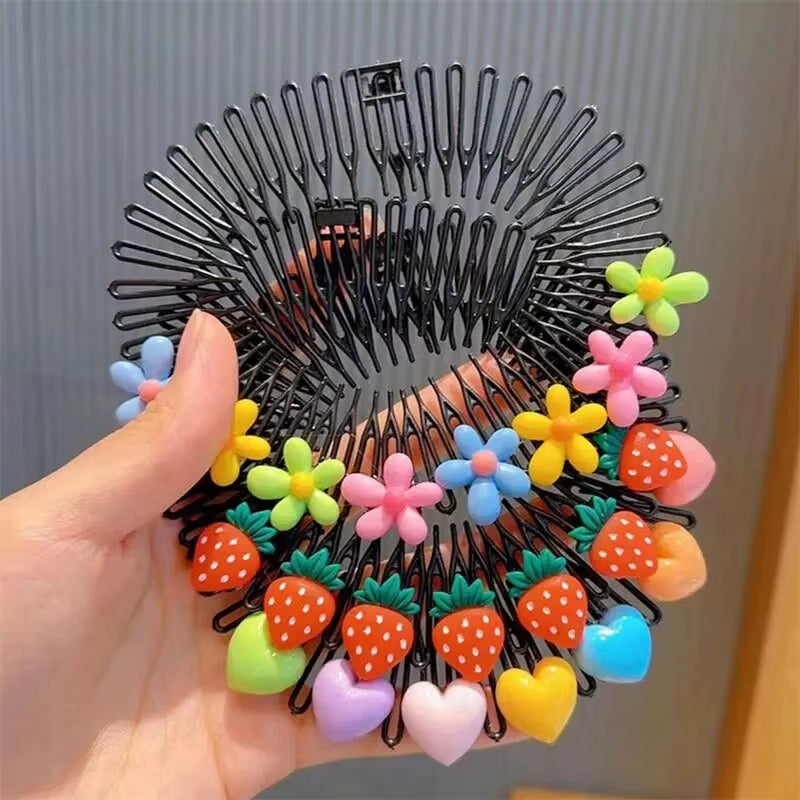 3Pcs Children Y2K Star Colorful Hair Comb Broken Headband Hair Clips Bunny Heart Cute Headdress Princess Girls Hair Accessories