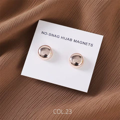 Matte Silk Scarf No Snag Hijab Magnet Brooch Strong Magnetic Buttons round Silk Scarf Shawl Dual-Use Collar Clip Cufflinks