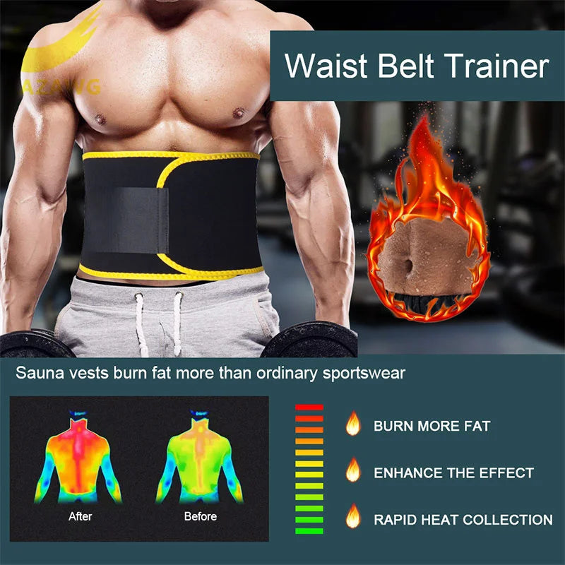 Mens Waist Trimmers Belt Slimming Sweat Vest Waist Trainer Vest