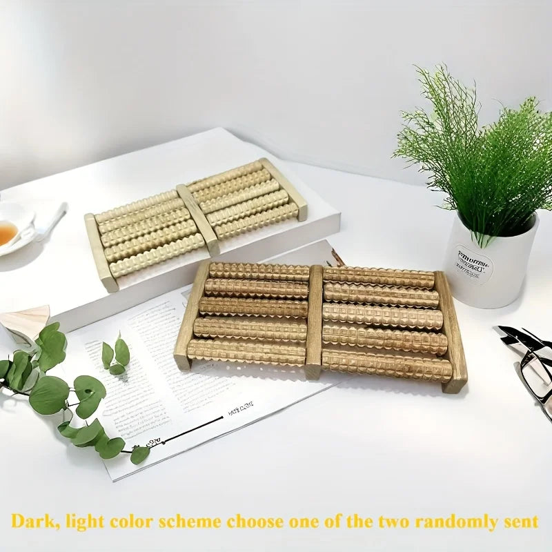 Dual Control Wooden Foot Massager