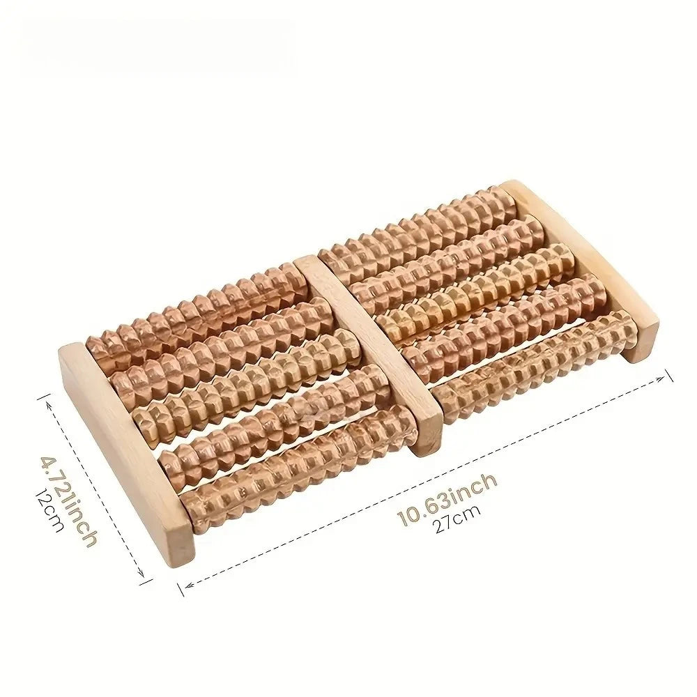 Dual Control Wooden Foot Massager
