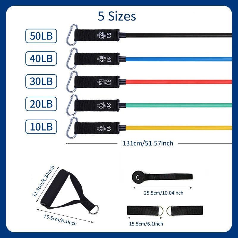 11Pcs/Set 150LB Fitness Band Set - Product Zone