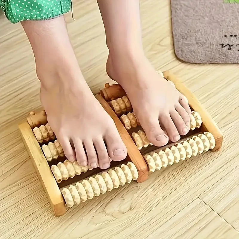 Dual Control Wooden Foot Massager