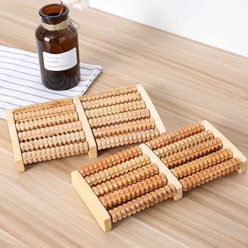 Dual Control Wooden Foot Massager