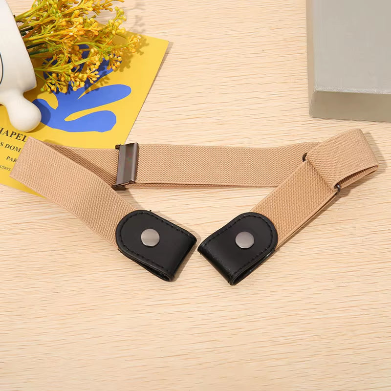 Buckle-Free Belt for Jean Pants,Dresses,Fashion No Buckle Stretch Elastic Waist Belt for Women/Men,No Bulge,No Hassle Waist Belt