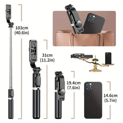 Cell Phone Selfie Stick Tripod, Extendable Selfie Stick All-in-1