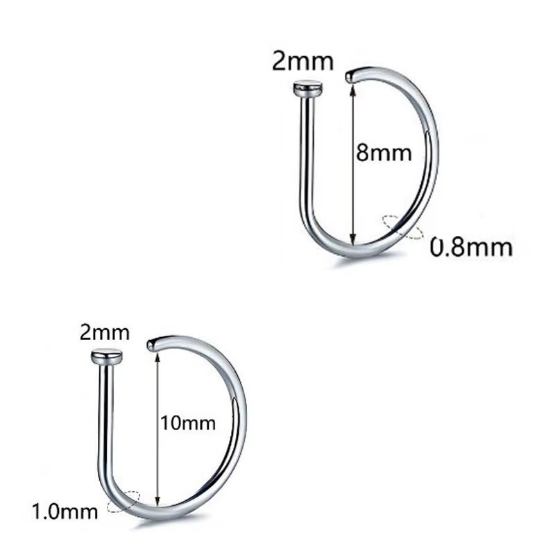 Stainless Steel Fake Nose Piercing Jewelry for Men D Shape Nose Ring for Women Faux Piercing Nez Nariz Falso Body Jewelry