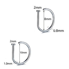 Stainless Steel Fake Nose Piercing Jewelry for Men D Shape Nose Ring for Women Faux Piercing Nez Nariz Falso Body Jewelry