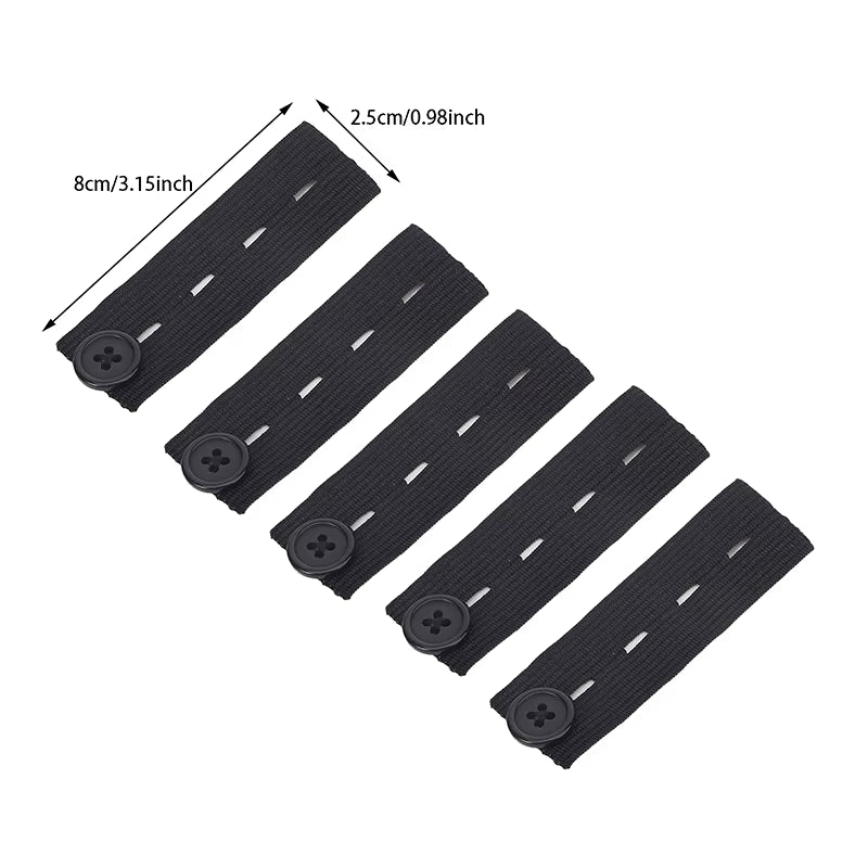 5Pcs Jeans Waist Extension Buckle Unisex Waistband Button Pant Elastic Extender Button Waist Belt Adjustable Extension Buckle