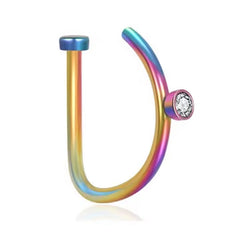 Stainless Steel Fake Nose Piercing Jewelry for Men D Shape Nose Ring for Women Faux Piercing Nez Nariz Falso Body Jewelry