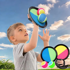 Kids Sticky Ball Game Set, Mixed Color Plastic Fly Disc with Suction Cup