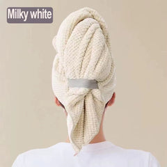 Microfiber Hair Towel Extra Large Wrap Quick Dry Hair Towel Wrap with Elastic Band , Ultra Absorbent Soft Hair Towel Wrap Turban
