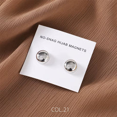 Matte Silk Scarf No Snag Hijab Magnet Brooch Strong Magnetic Buttons round Silk Scarf Shawl Dual-Use Collar Clip Cufflinks