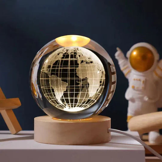 3D Crystal Ball Light, Glowing Planet