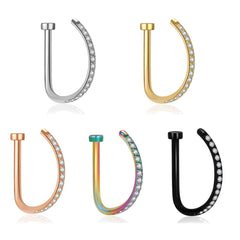 Stainless Steel Fake Nose Piercing Jewelry for Men D Shape Nose Ring for Women Faux Piercing Nez Nariz Falso Body Jewelry